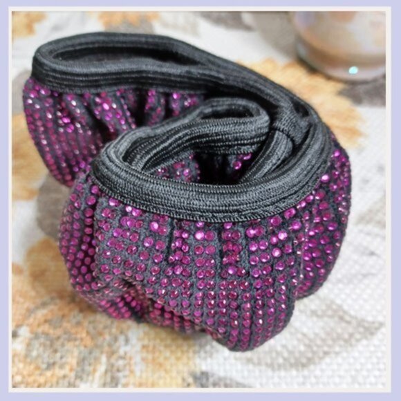 Dark Pink Bling Cloth Steering Wheel Cover, Steering Wheel Cover, Auto Accessory - Picture 5 of 5